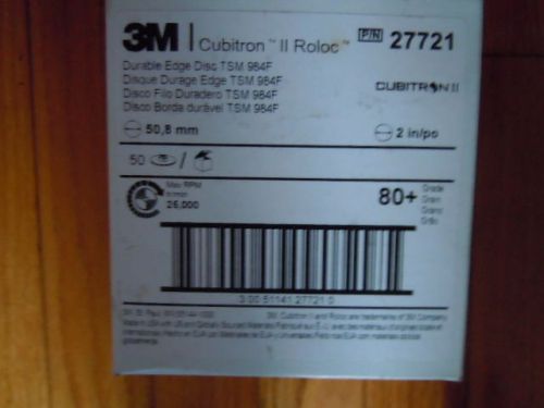 3M Cubitron II Roloc Discs, TSM, 984F  - 2&#034; (50 discs) 80+ Grade (27721)  (1box)