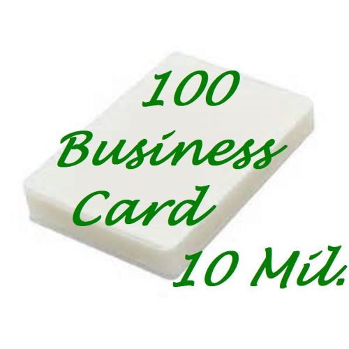 100 Business Card Laminating Laminator Pouches Sheets 10 Mil...