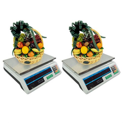 2 produce food weight scale market meat deli white computing 60lb digital price for sale