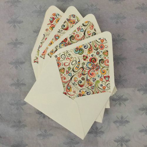 A2 Superfine Soft White Envelopes with Florentine Paper Liner - 10 Envelopes
