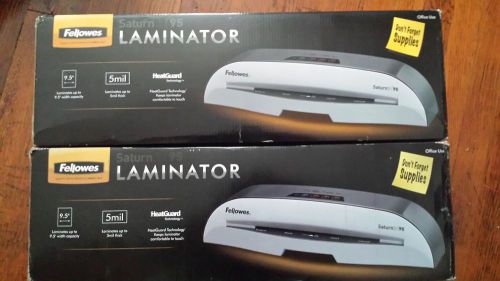 Lot of 2 fellowes saturn2 95 9.5&#034; thermal hot &amp; cold laminator with starter kit for sale