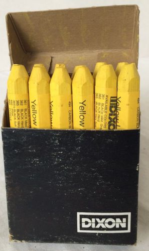 New Dixon One Dozen Yellow Lumber Crayons (Keel) 496 NOS Vintage New Old Stock