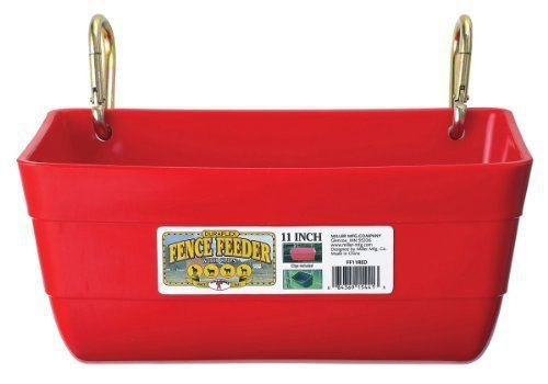 Little Giant Fence Feeder with Clips, 11-Inch, Red