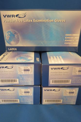 5 Boxes VWR Powder-Free Latex Exam Gloves Medium 82026-418