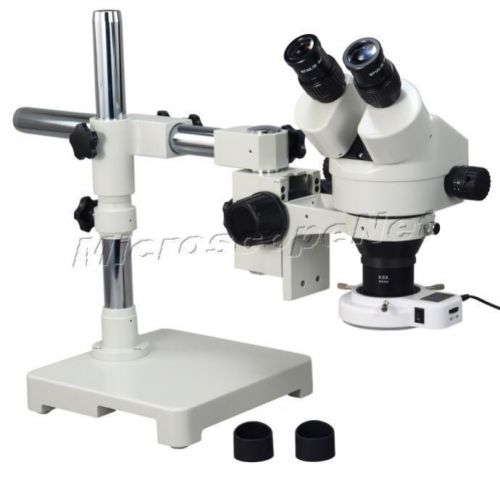 Brand New 3.5X-45X Binocular Boom Single-bar Beam Microscope+54 LED Ring Light