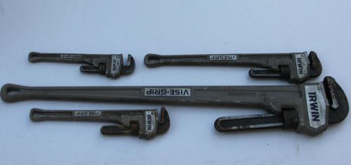 Irwin Vise-Grip Pipe Wrench Lot Set 48&#034; 24&#034; 18&#034; 14&#034; Aluminum Heavy Duty Tools