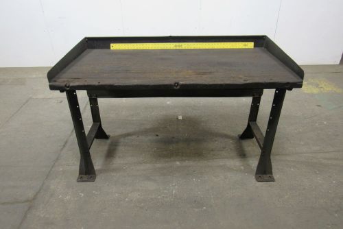Vintage industrial steampunk work bench 60-1/2&#034; l x 30&#034; d x 33-1/4&#034; h wood top for sale