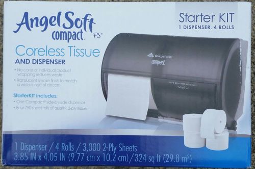 ANGEL SOFT Compact PS Coreless Tissue and Dispenser Starter Kit, NEW