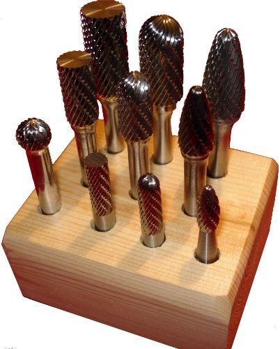 Kodiak cutting tools 4j-518y-jq3l usa made carbide bur set on 1/4&#034; shanks, for sale