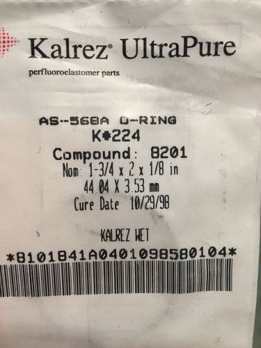Kalrez UltraPure O-Ring AS-568A K#224 8201 Compound Nom: 1-3/4 x 2 x 1/8 in 4