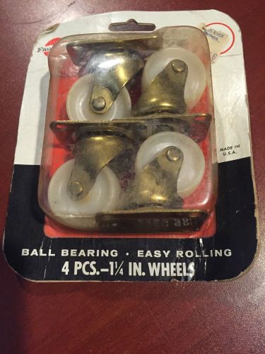 (4) 1-1/4&#034; Wheel steel swivel casters 120 lb rated capacity each