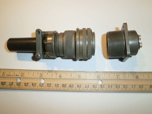 USED - MS3106A 22-22S (SR) with Bushing and MS3102A 22-22P - 4 Pin Mating Pair