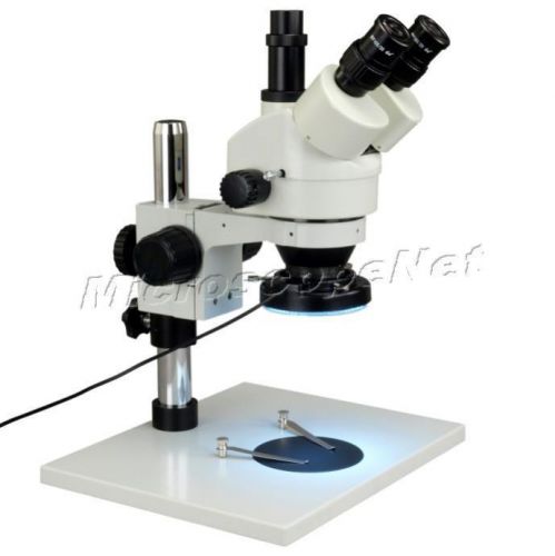 7X-45X Trinocular Stereo Microscope+Metal Shell 144 LED Ring Light for Shop Test