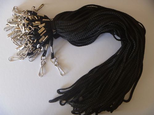 Lot of 50 Black Lanyards with Swivel Hook  *New In Bag*