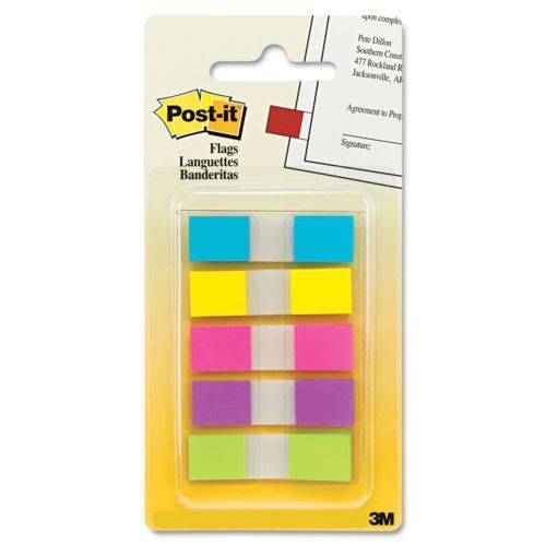Post -It Flags in Portable Dispenser -  5 Bright Colors,  20 Flags per Color