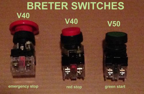 3 preowned BRETER on/off power switches made in Italy