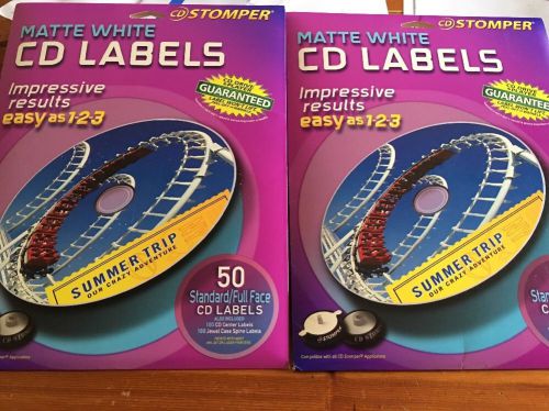 AVERY CD Stomper Matte White CD Labels 2 Packs of 50 Standard/Full Face Labels