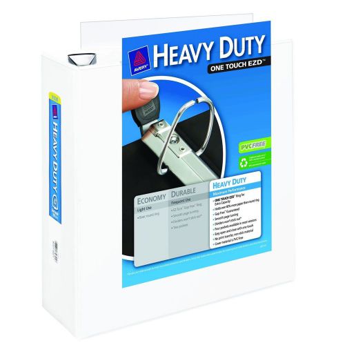 Avery heavy-duty view binder with 4 inch  one touch ezd ring white 1 binder (... for sale