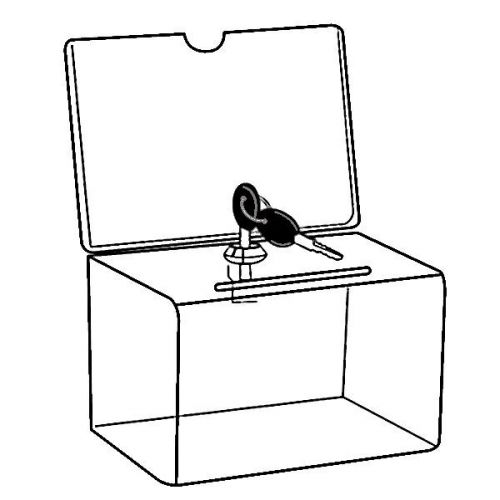 SET OF 2 DONATION BOX LOCKABLE WITH HEADER CLEAR - A6 LANDSCAPE