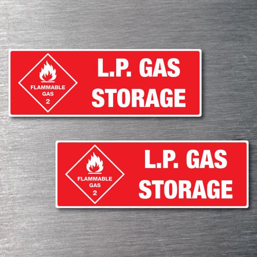 LP Gas twin pack sticker water/ fade proof safety oh&amp;s warning flamable