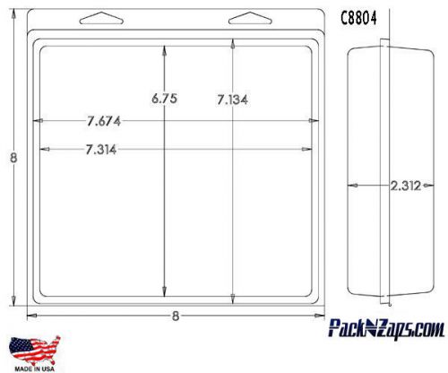 C8804: 115 - 8&#034;H x 8&#034;W x 2.3&#034;D Clamshell Packaging Clear Plastic Blister Pack