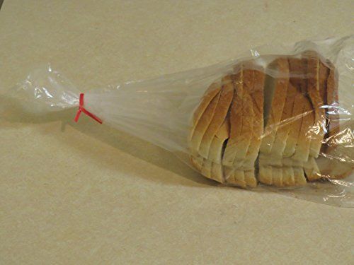 Plastic bread Grocery Clear Bag on Roll 12x20 1 cs appx. 350 bags Twist Ties