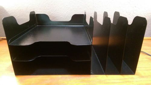 Vintage Black Buddy Products Desktop Metal Paper Sorter File Organizer Tray