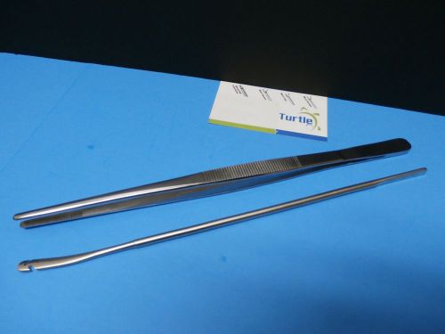 1-EXTRACTOR HOOK IUD &amp; Thumb Dressing forceps12&#034; GYNECOLOGY SURGICAL INSTRUMENTS