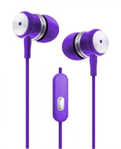 iWorld IW-ECR1080 Purple Chrome Earbuds w/Microphone