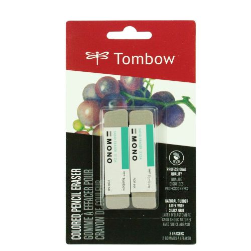 Tombow Colored Pencil Eraser Silica Grit 9 cm X 6.6 cm X 1.7 cm 2-Pack
