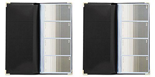 Rolodex Business Card Book 96-Card, Black and Gold 67473, 2 Packs
