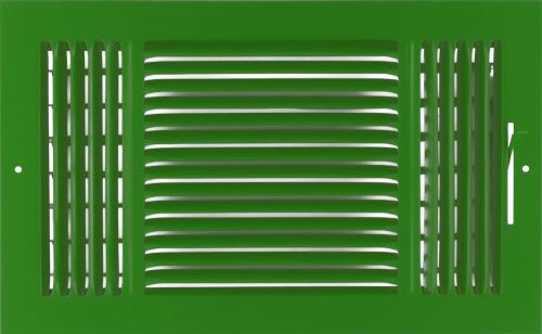 14w&#034; x 8h&#034; fixed stamp 3-way air supply diffuser, hvac duct cover grille green for sale
