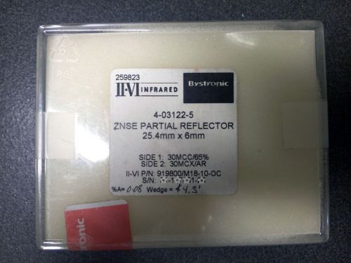 Ii-vi infrared bystronic 4-03122-5 znse partial reflector **nib** for sale