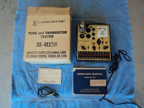 LAFAYETTE TUBE TESTER &amp; TRANSISTOR TESTER  38-0113W NEAR MINT IN ORIGINAL BOX
