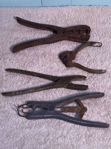 Vintage Elastrator Tagging Pliers Marking Pliers Lot Of 4 Unique Collectible Set