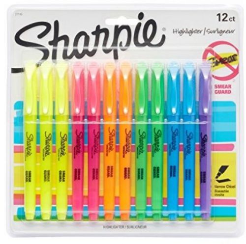 Sanford sharpie accent pocket style highlighter, 12-pack, assorted colors for sale