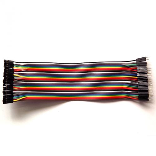 40PCS Dupont Wire Color Jumper Cable 2.54mm 1P-1P Male to Female For Arduino