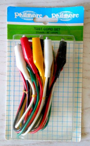 Philmore 5pc Test Lead Double Ended Crocodile Alligator Jumper Probe 36&#034; 22 AWG