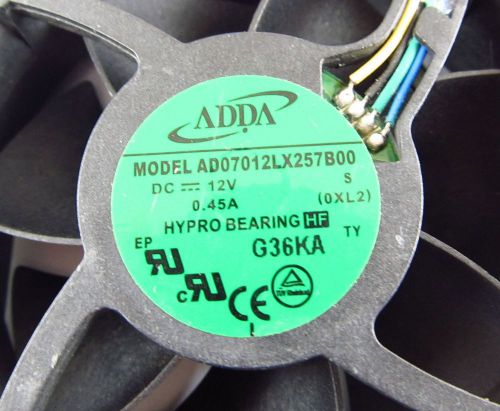 1 x ADDA DC Cooling fans AD07012LX257B00 70mmx70mmx25mm 7025 12V 0.45A 4pin/wire