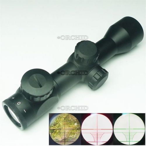 4x32 IR Sniper Weaver Zoom Cross Red Green Laser Beam Magnifier 10 Level