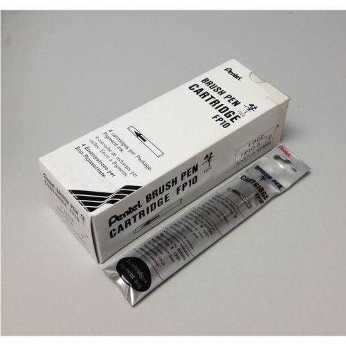 Pentel FP10-A (FP10) Brush Pen Cartridge Bulk Pack (12 Pack) - Black Ink