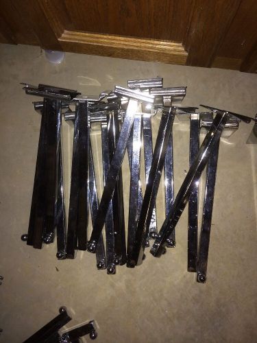 Set of 16 Lot Of 12 Inch Slat Wall Chrome Straight Arm Faceouts Fixtures