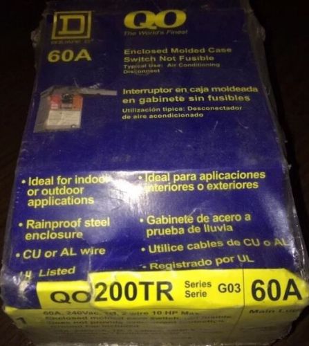 Square D  QO-200TR Series G03 2pole  60 amp Molded Case Switch