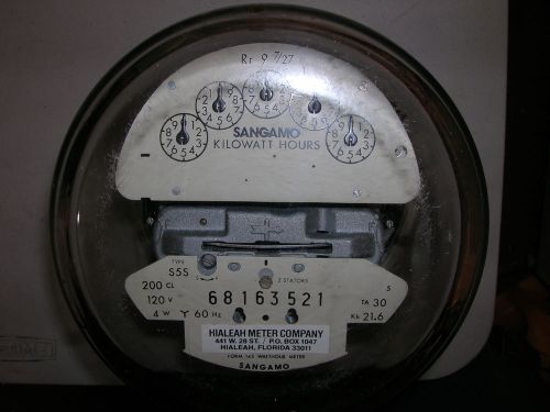SANGAMO SCHLUMBERGER  3 Phase Watthour meter form 14S S5S 120v 200Amp 4W Y