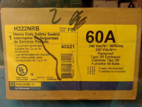 Square D 60A 240V H322NRB Rainproof Heavy Duty Safety Switch