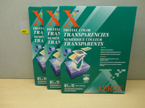 3 PACK OF 150 Sheets Digital Color Transparencies 8 1/2 x 11, Xerox 3R5765 YMF