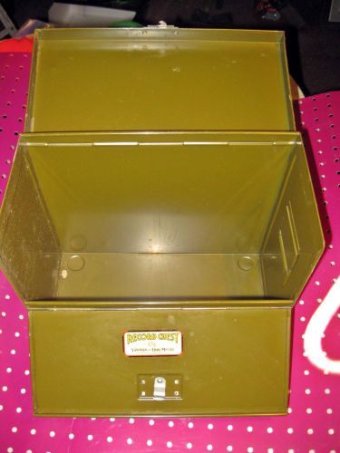 Vintage YAWMAN and ERBE Y&amp;E SMALL METAL RECORD CHEST 1940&#039;s file storage