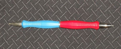 Double Sided ~ Vintage ~ NOVELTY Pen RED/BLUE Rubber Ergonomic Grip OUT OF INK