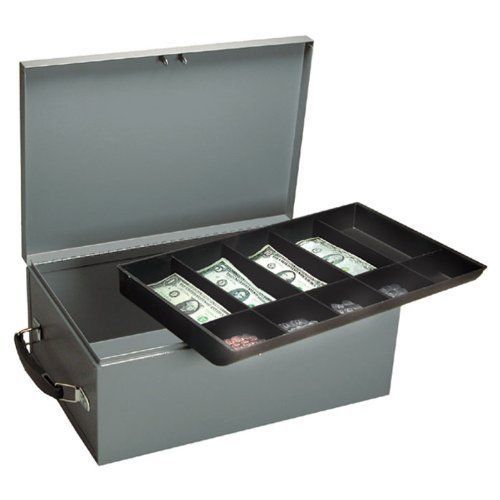 Buddy products jumbo cash and security box with tray  steel  10.5 x 6 x 15.25 in for sale
