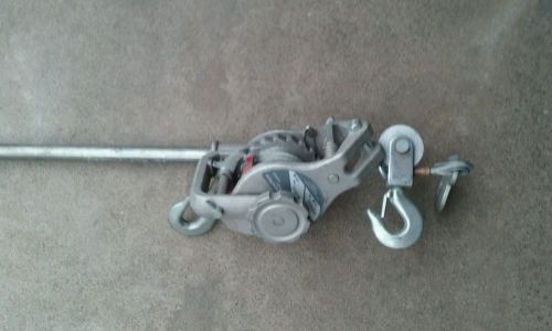 DAYTON 3AY61 Ratchet Puller, 1700/3400 lb Capacity, 20/10&#039; Cable USED